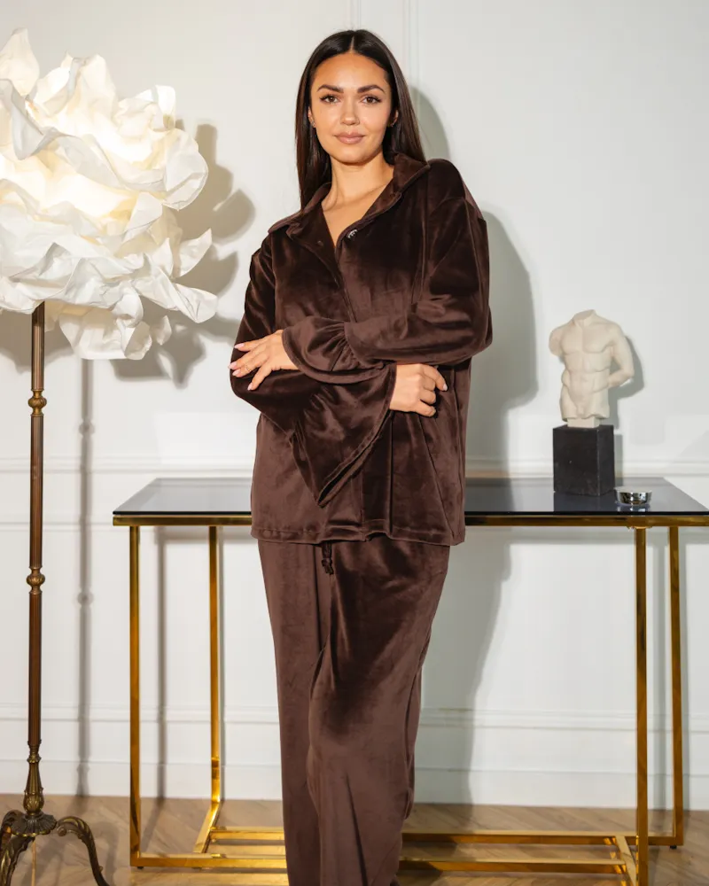 Домашній костюм "Capri" тканина велюр Шоколад