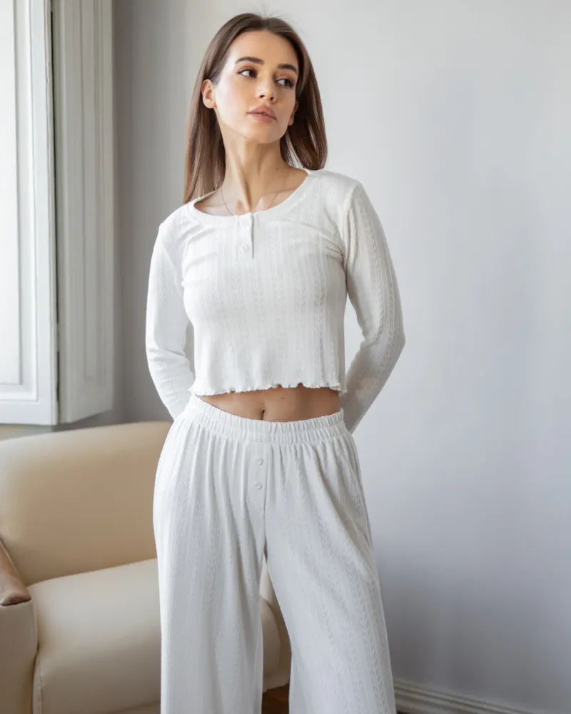 Жіноча піжама "Mariel" тканина трикотаж Молочний