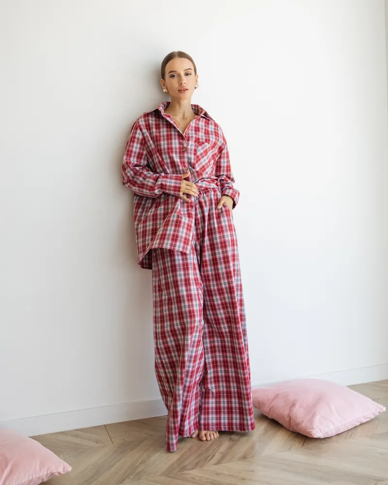 Жіноча піжама "Fiona" тканина байка Червоний