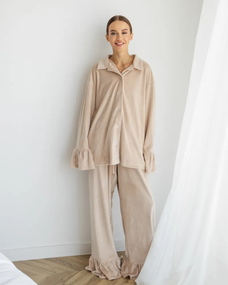 Домашній костюм "Capri" тканина велюр Бежевий