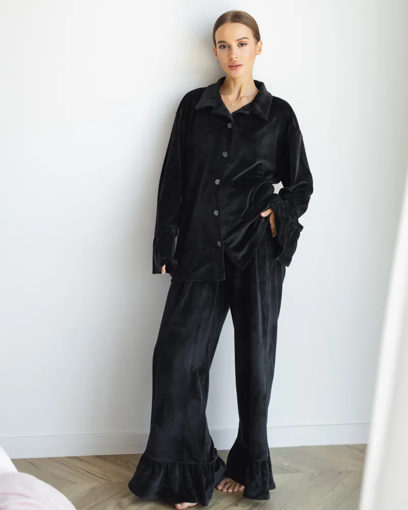 Домашній костюм "Capri" тканина велюр Чорний