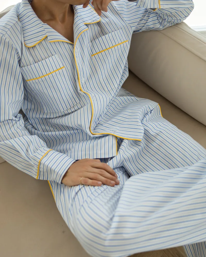 Чоловіча піжама "William" тканина бавовна люкс сегмента Жовтий кант