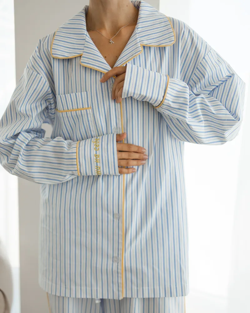 Жіноча піжама "Amber" тканина бавовна люкс сегмента Жовтий кант