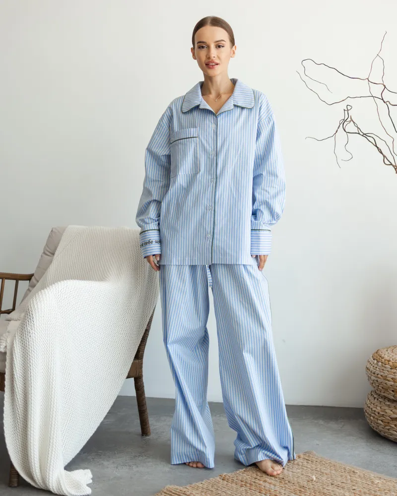 Жіноча піжама "Amber" тканина бавовна люкс сегмента Зелений кант