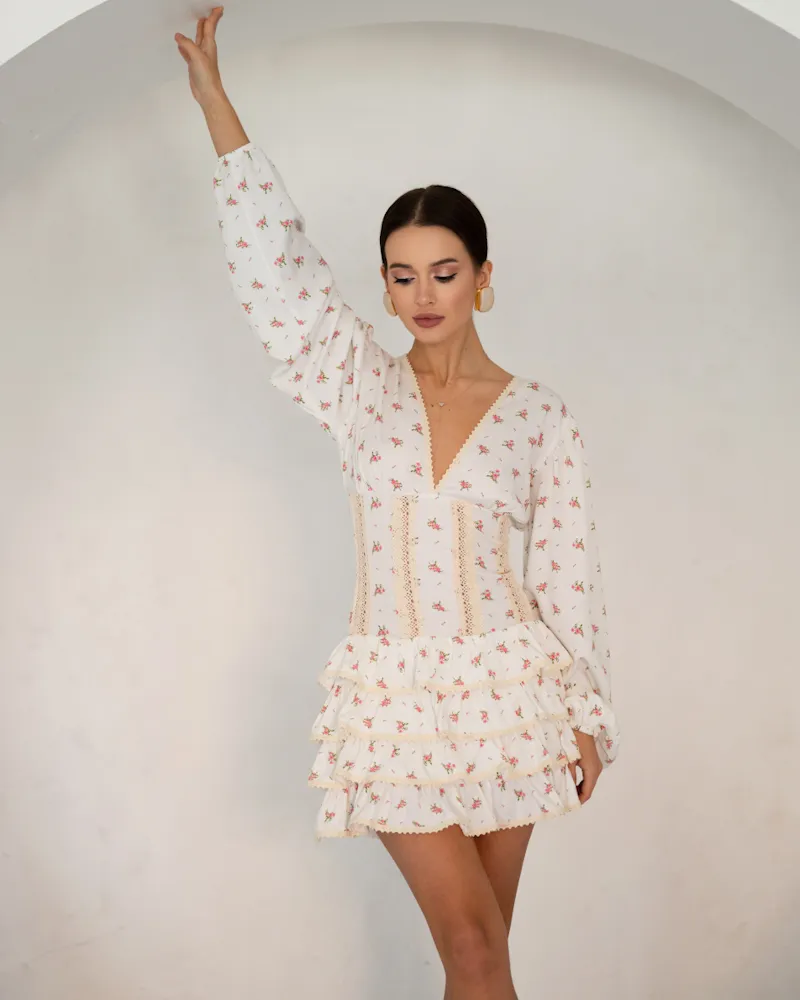 Сукня "Ruby" штапель+мереживо Червона квітка