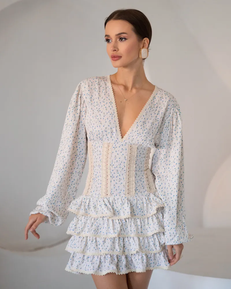 Сукня "Ruby" штапель+мереживо Синя квітка