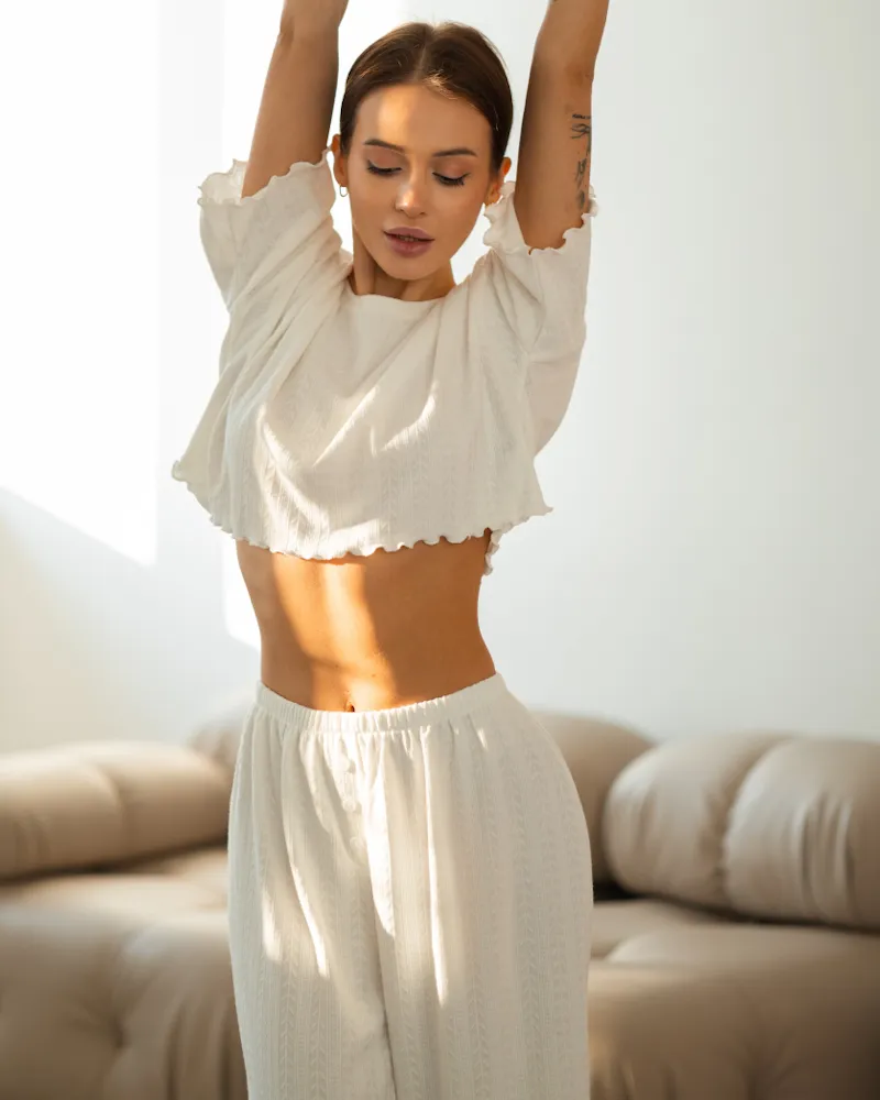 Жіноча піжама "Eliza" тканина трикотаж Білий