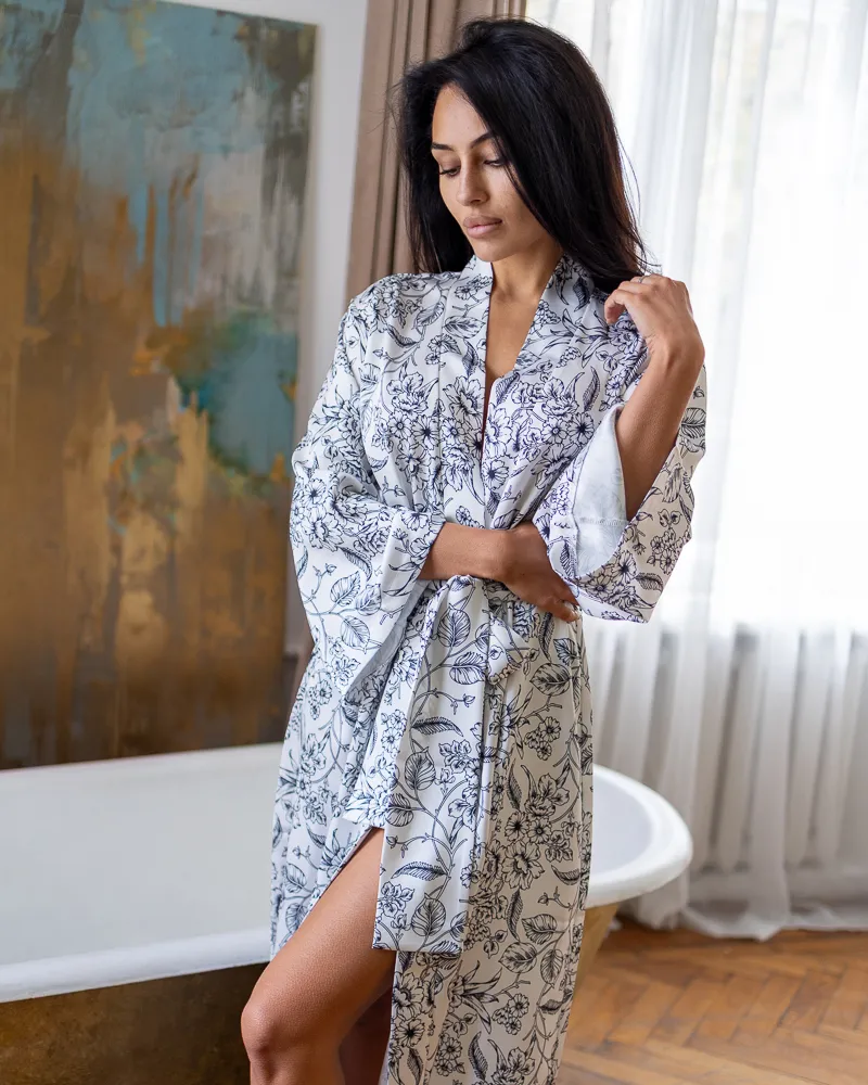 Халат шовк сатин дабл Demy Білий