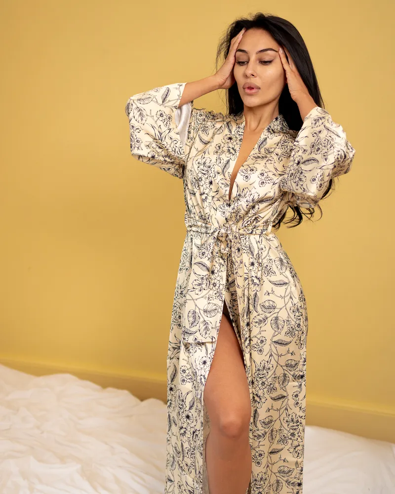 Халат шовк сатин дабл Demy Жовтий