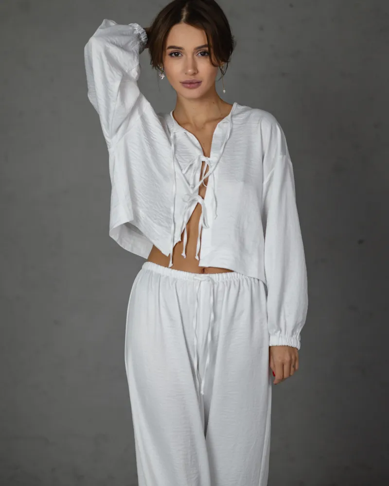 Домашній костюм "Frida" шовк віскоза Білий