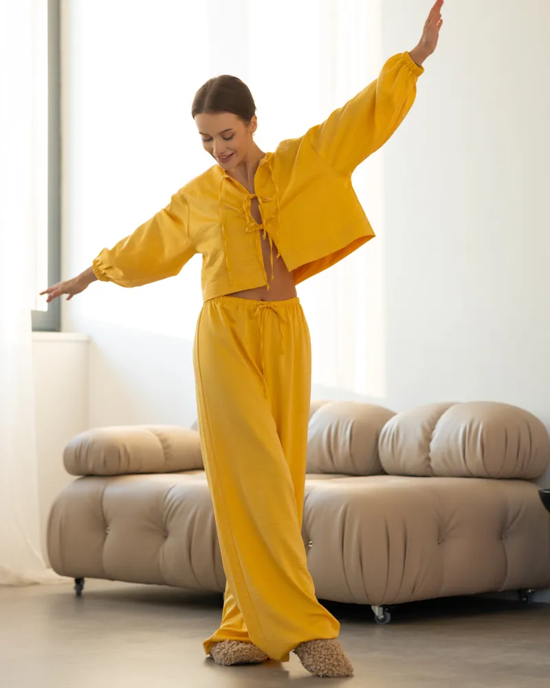 Домашний костюм «Frida» шелк вискоза Желтый