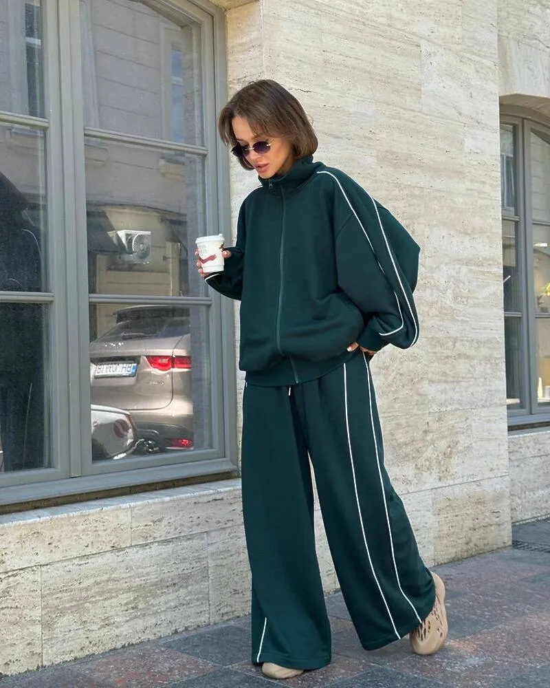 Спортивный костюм-двойка «Тенерифе» (кофта+штаны) трехнитка петля Зеленый