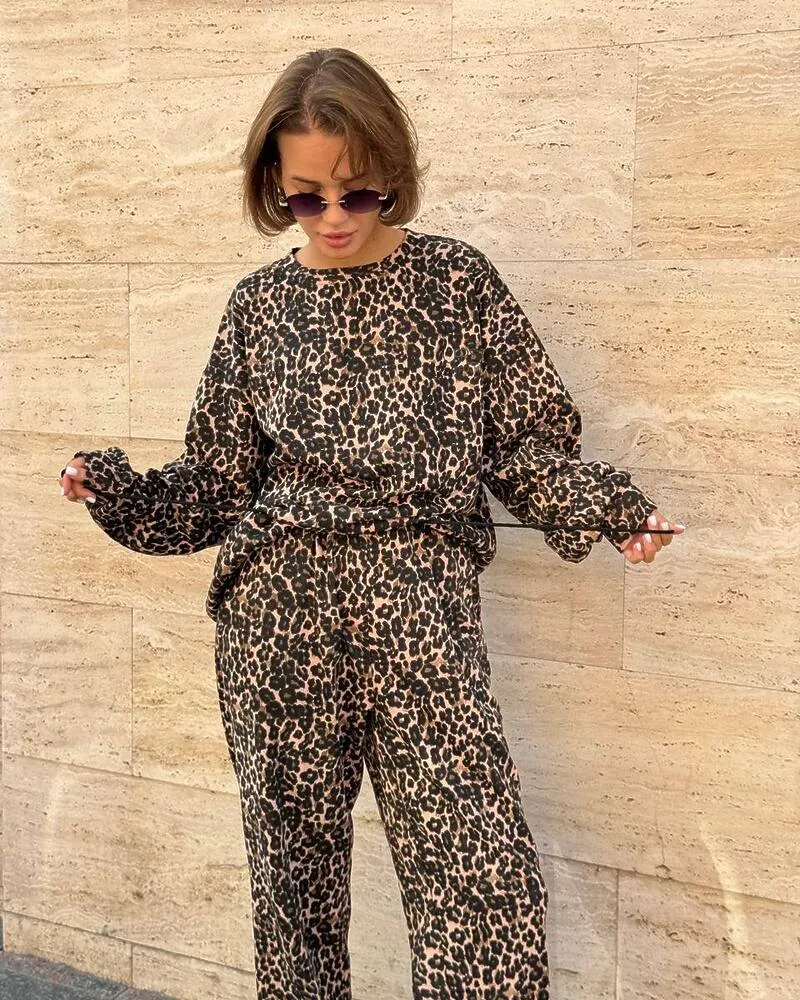 Спортивний костюм-двійка "Корсика" жіночий (кофта+штани) тринитка петля Леопард