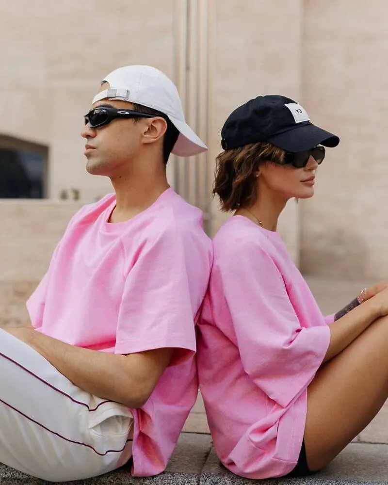 Футболка "Мадейра" унісекс (Тканина: двунитка мармур) Рожевий