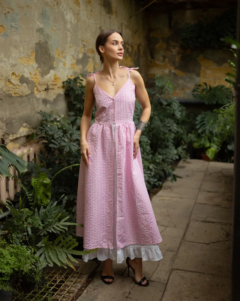 Сукня "Katrina" (Тканина: бавовна+батист) Рожевий