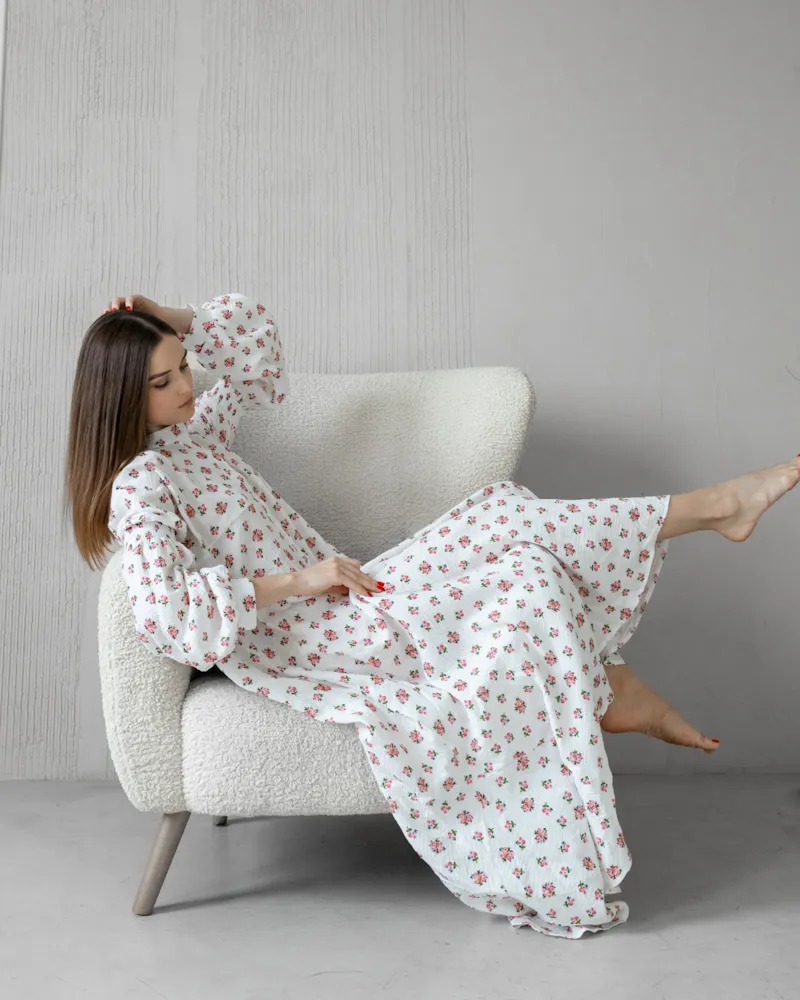 Сукня "Grace" (Тканина: муслін) Червоні квіти