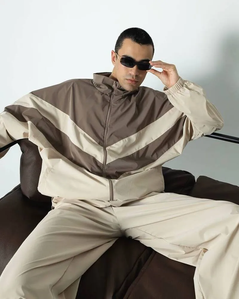 Спортивний костюм-двійка "Санторіні" чоловічий (кофта+штани) плащівка Мокко