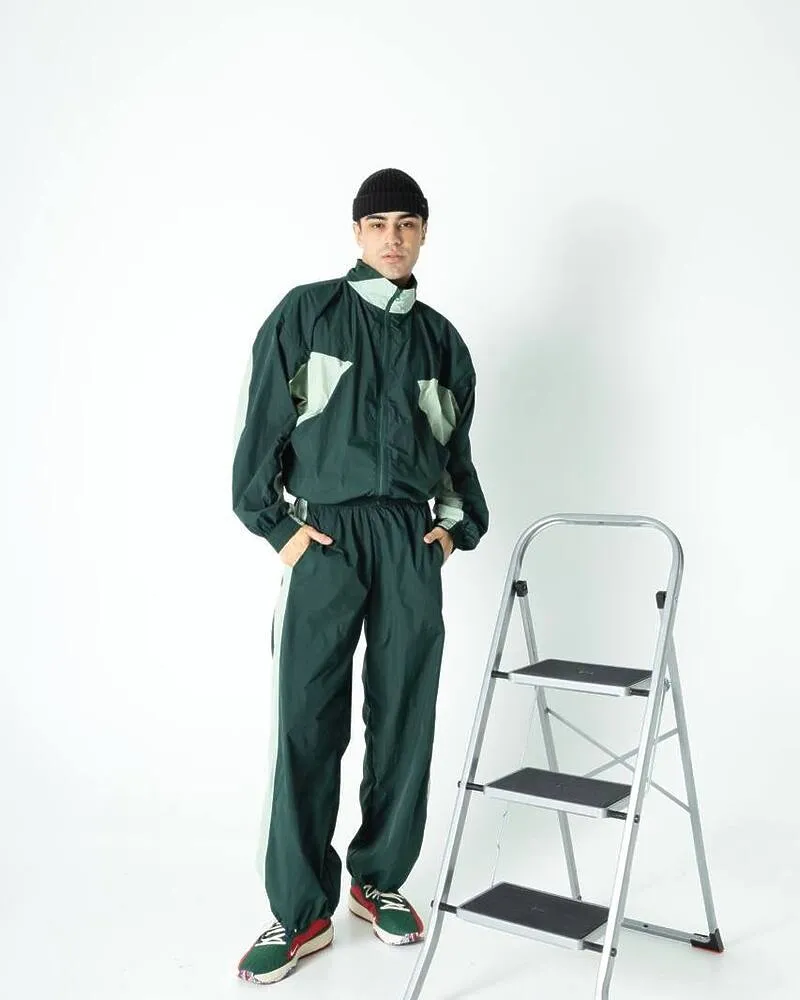 Спортивний костюм-двійка "Балі" чоловічий (кофта+штани) плащівка жатка Зелений