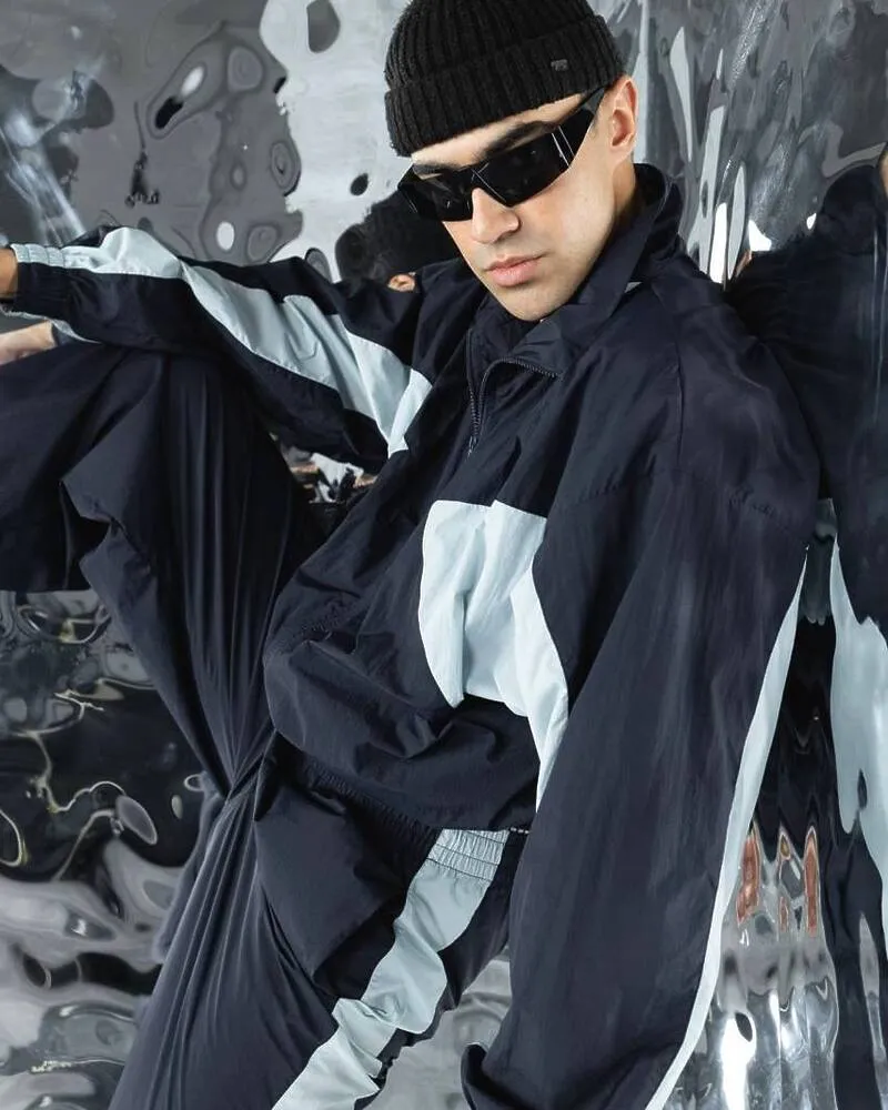 Спортивний костюм-двійка "Балі" чоловічий (кофта+штани) плащівка жатка Синій