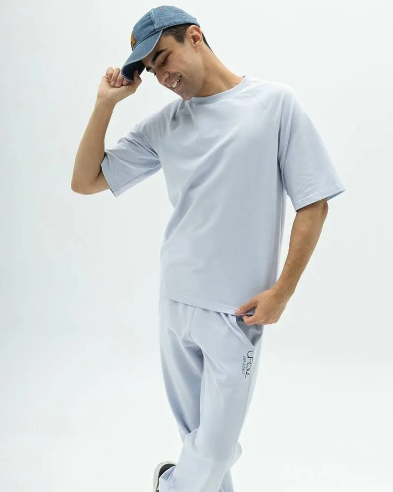 Мужской спортивный костюм-двойка "Кука" (футболка+штаны) двунитка петля Голубой