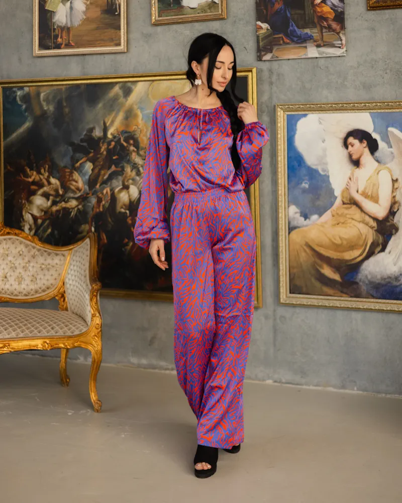 Жіночий костюм "Lara" шовк Армані Синій