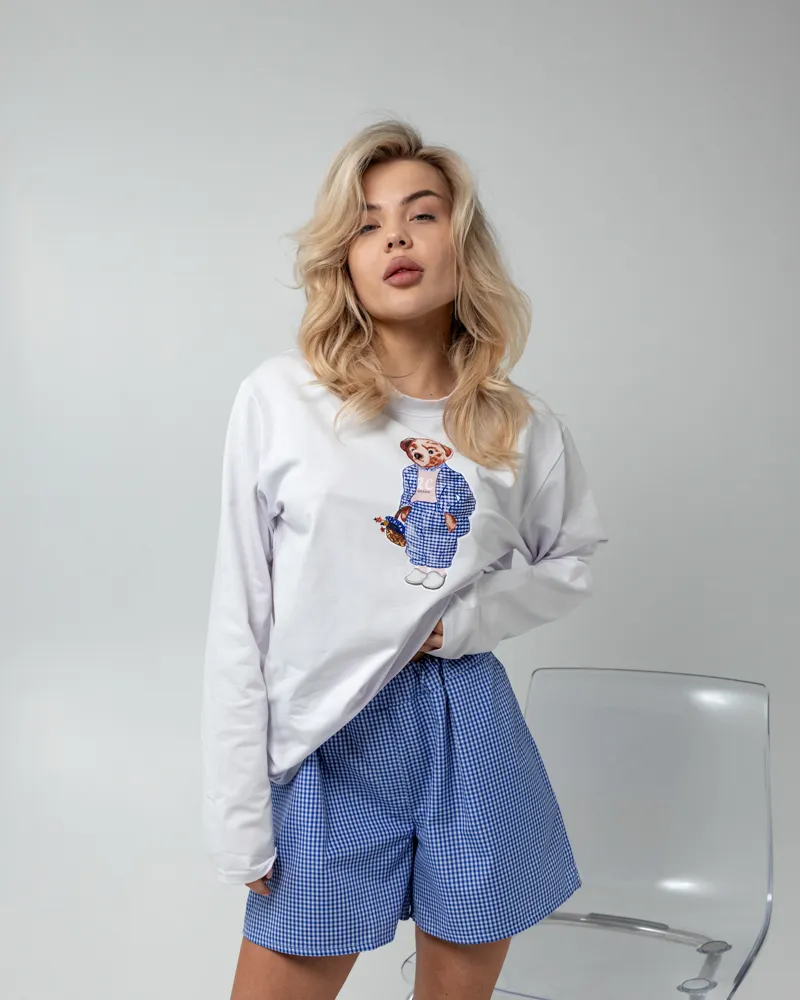 Пижама "Teddy" (ткань: вискоза+хлопок) Голубой