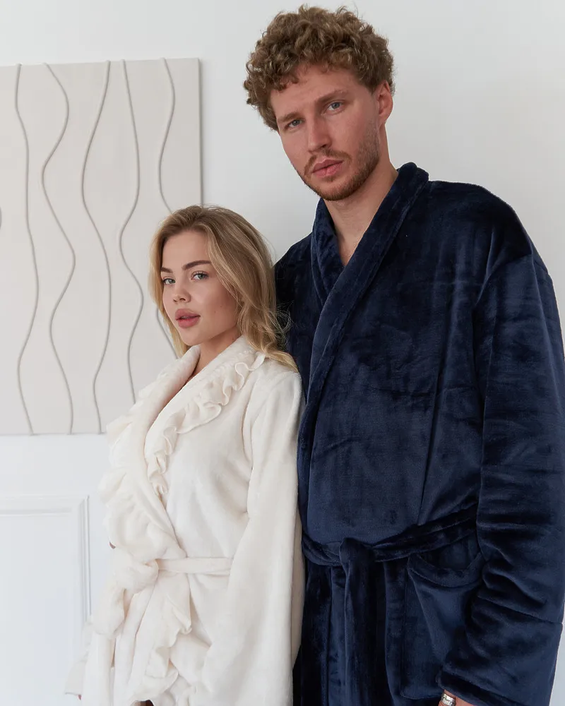 Халат Чоловічий плюш Синій