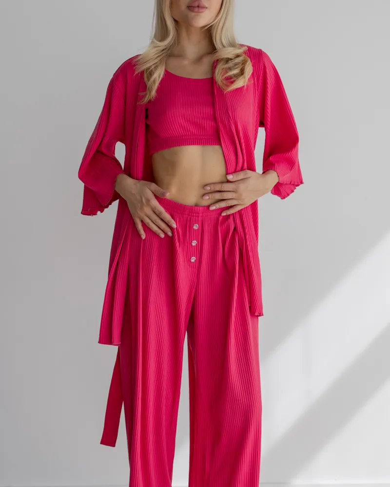 Штани в рубчик Рожевий