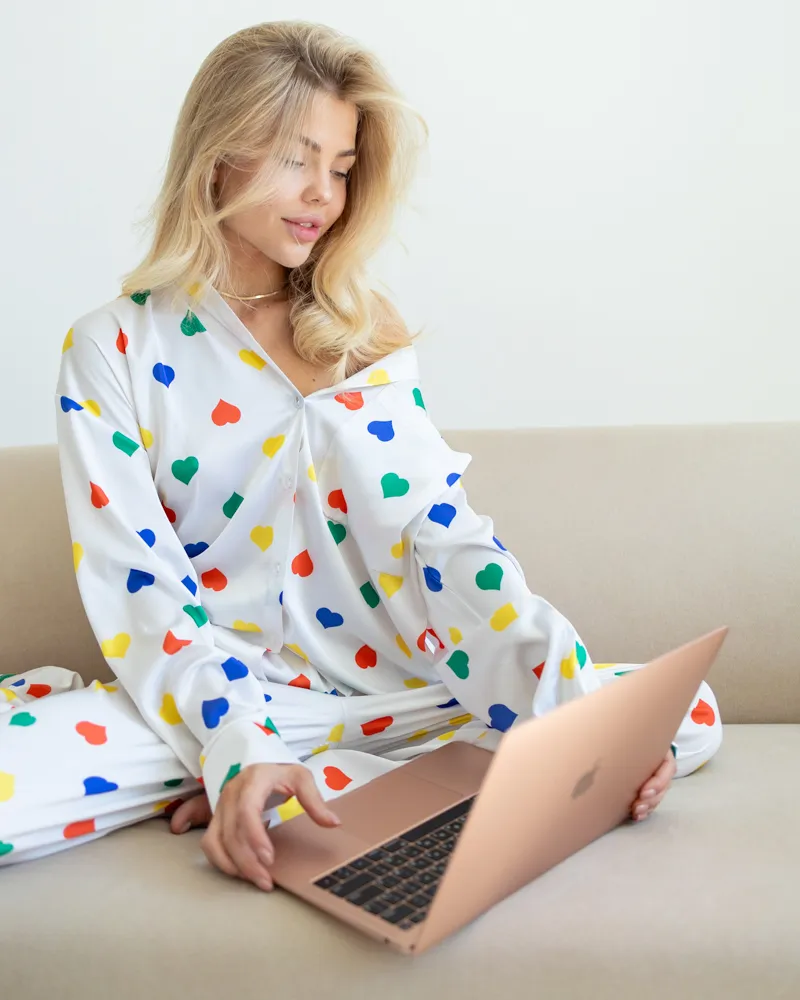 Піжама "Серденько" шовк Армані