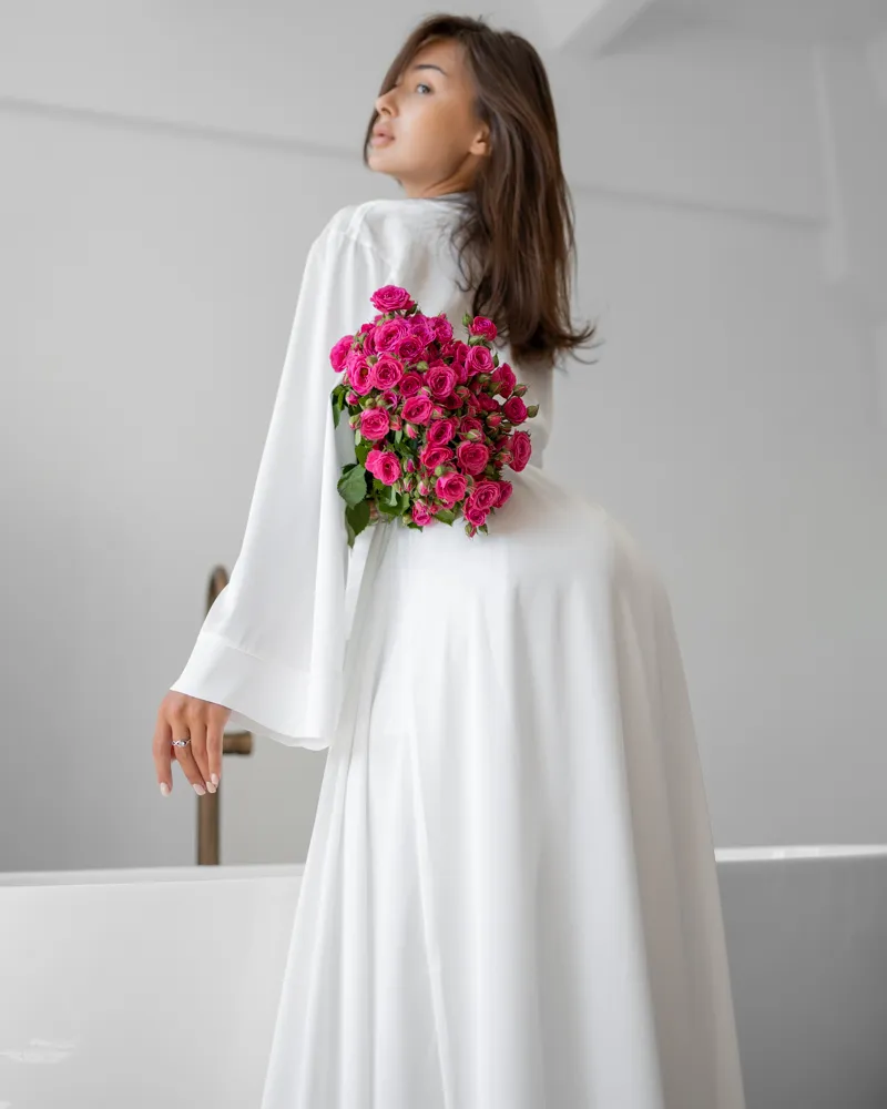 Халат шовк Армані "Anetta" Білий