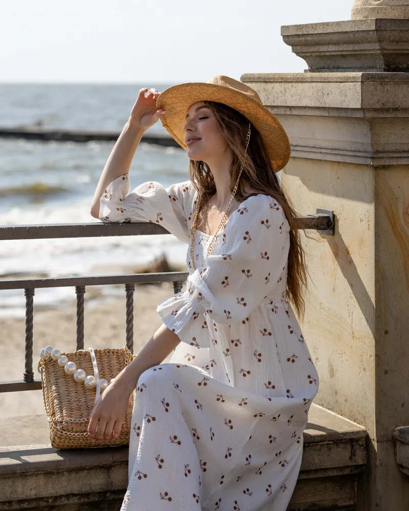 Сукня "June" Вишні на білому