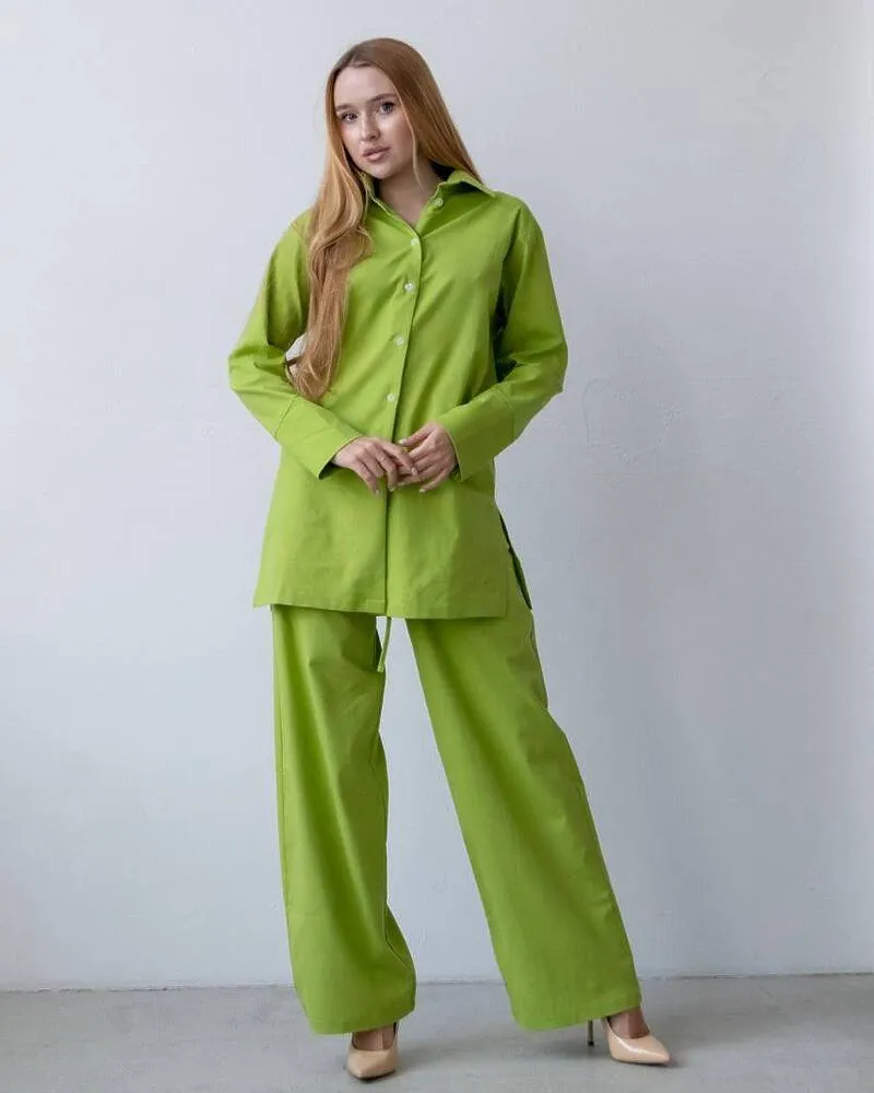 Домашній костюм із льону Gabriel Салатовий