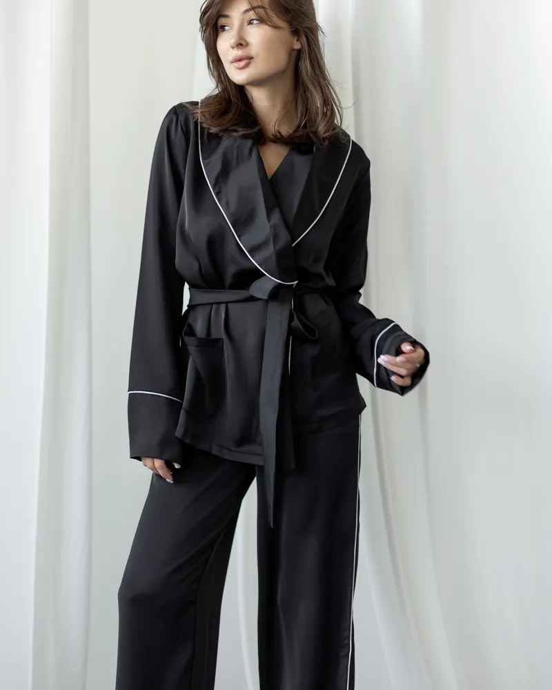 Костюм в піжамному стилі "Estelle" Чорний