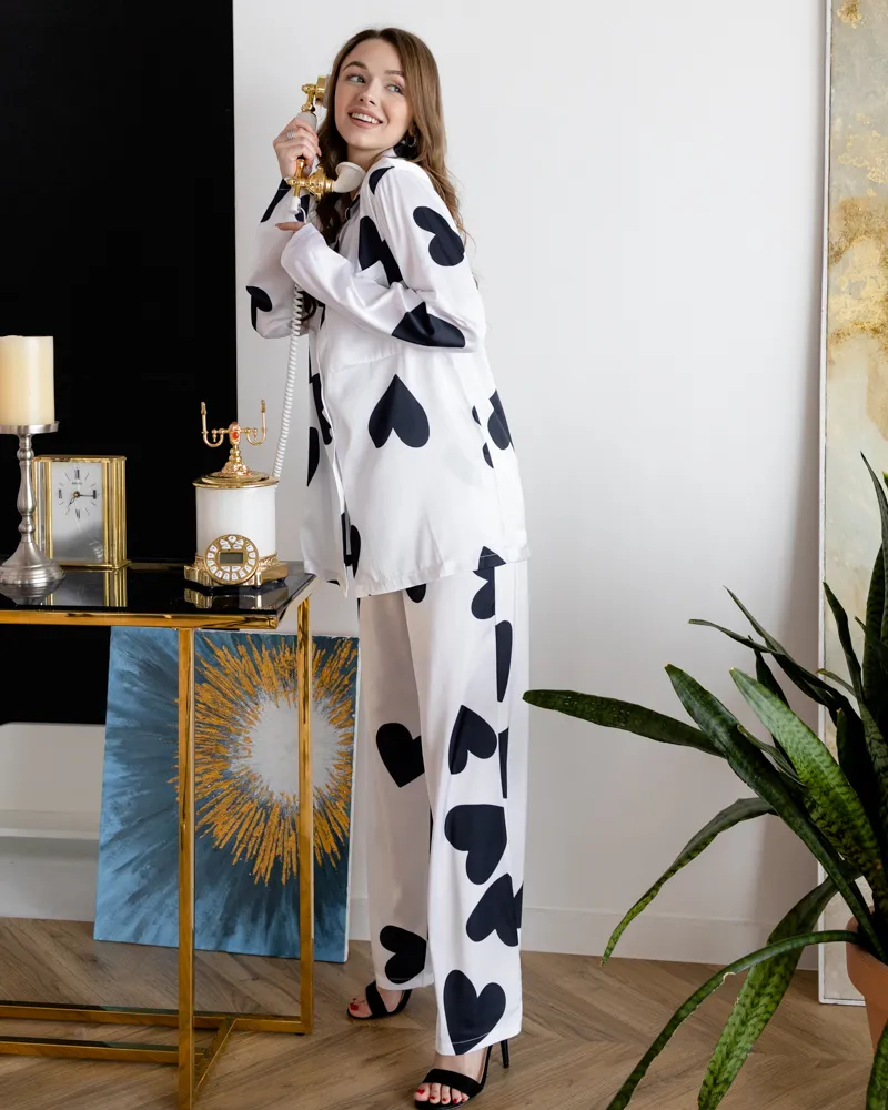 Піжама шовк Армані Falling in love Чорний