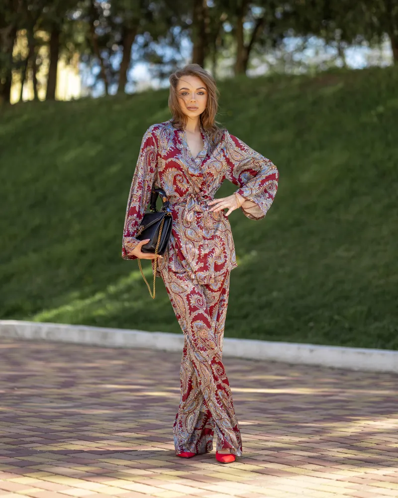 Домашній костюм "Jasmine" бордовий