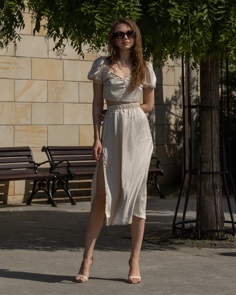 Костюм Спідниця + Топ "Alisha" білий