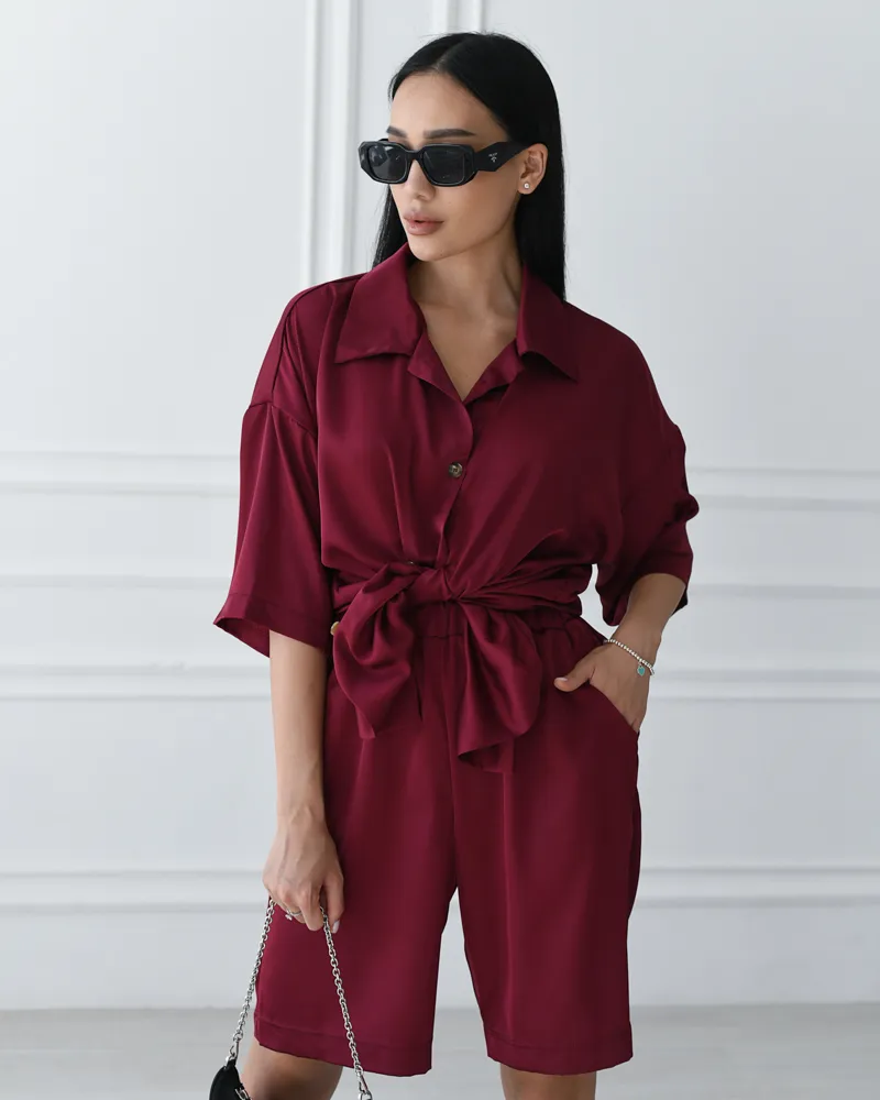 Пижамный костюм "Karina" бордовый