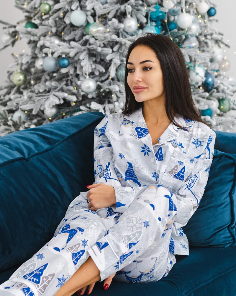 Піжама з бавовни New Year Сірий