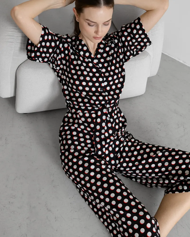 Комбінезон Ellen горох Чорний