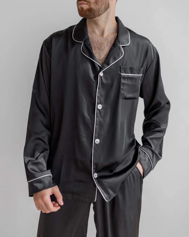 Піжама Чоловіча шовк Армані Чорний