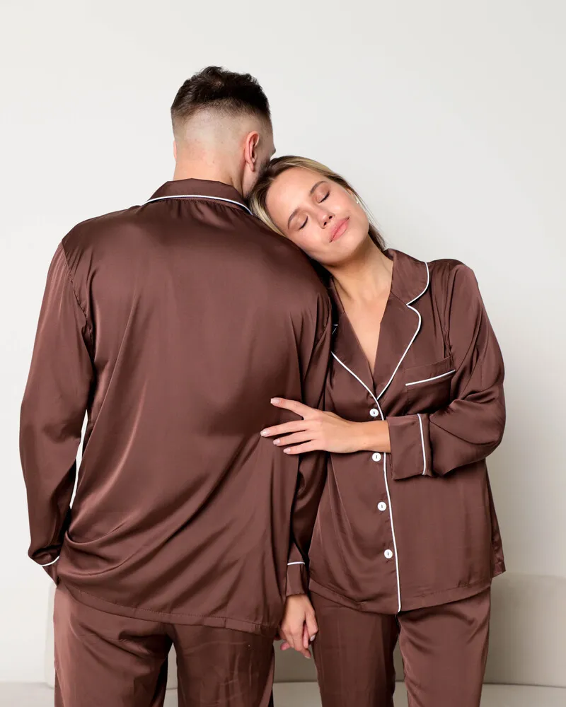 Silk pajamas Armani Jesika Chocolate